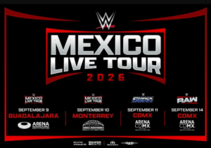 WWE regresa a la ciudad: La Arena Guadalajara recibirá el México Live Tour 2026